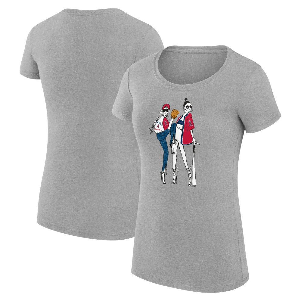 Los Angeles Angels G-III 4Her by Carl Banks Women's Super-Slim Fit Lightweight Baseball Girls T-Shirt - MLB