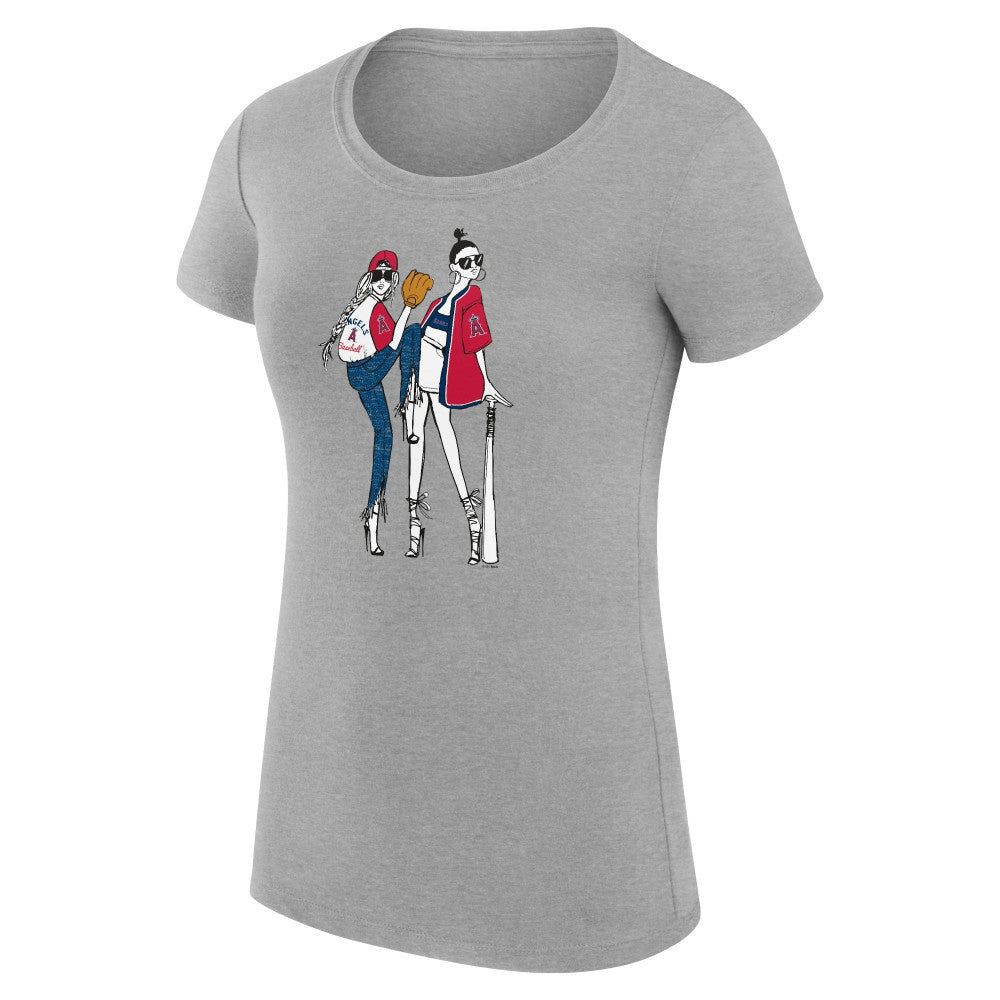 Los Angeles Angels G-III 4Her by Carl Banks Women's Super-Slim Fit Lightweight Baseball Girls T-Shirt - MLB