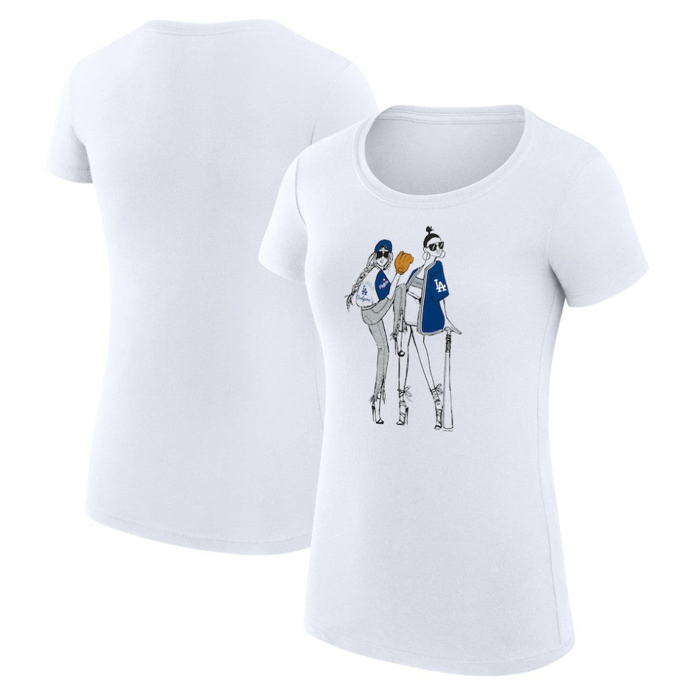 Los Angeles Dodgers G-III 4Her by Carl Banks Women's Super-Slim Fit Lightweight Baseball Girls T-Shirt - MLB
