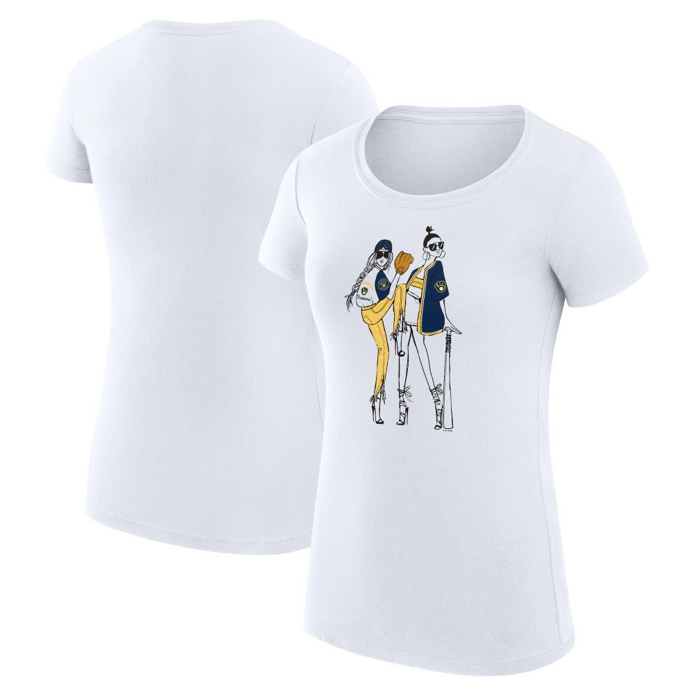 Milwaukee Brewers G-III 4Her by Carl Banks Women's Super-Slim Fit Lightweight Baseball Girls T-Shirt - MLB