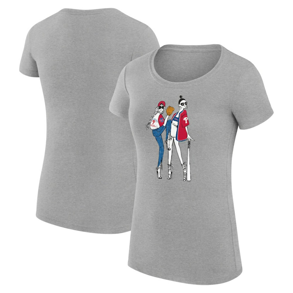 Philadelphia Phillies G-III 4Her by Carl Banks Women's Super-Slim Fit Lightweight Baseball Girls T-Shirt - MLB