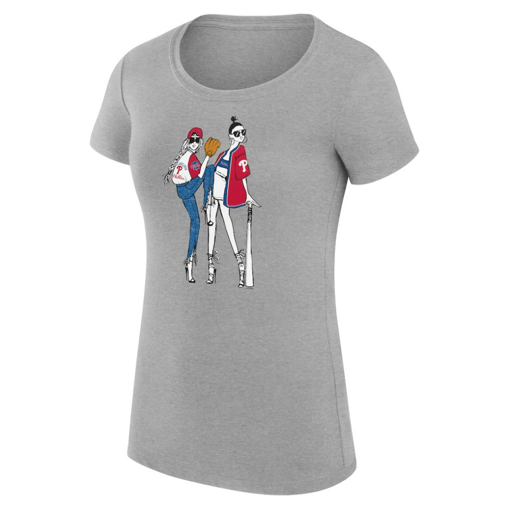Philadelphia Phillies G-III 4Her by Carl Banks Women's Super-Slim Fit Lightweight Baseball Girls T-Shirt - MLB