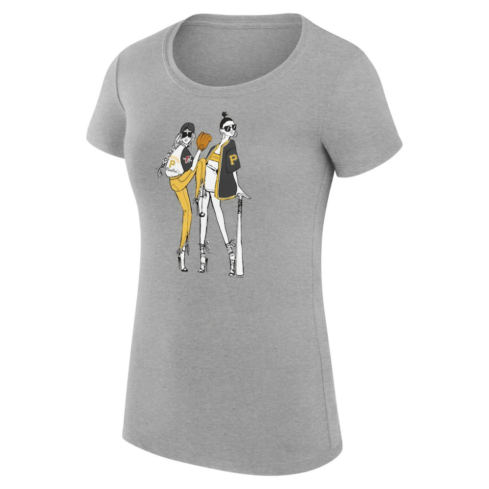Pittsburgh Pirates G-III 4Her by Carl Banks Women's Super-Slim Fit Lightweight Baseball Girls T-Shirt - MLB