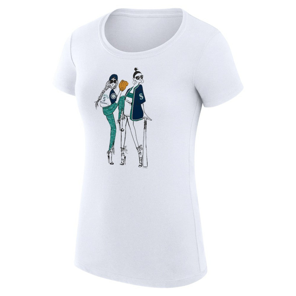 Seattle Mariners G-III 4Her by Carl Banks Women's Super-Slim Fit Lightweight Baseball Girls T-Shirt - MLB