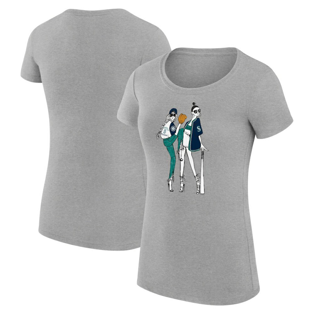 Seattle Mariners G-III 4Her by Carl Banks Women's Super-Slim Fit Lightweight Baseball Girls T-Shirt - MLB