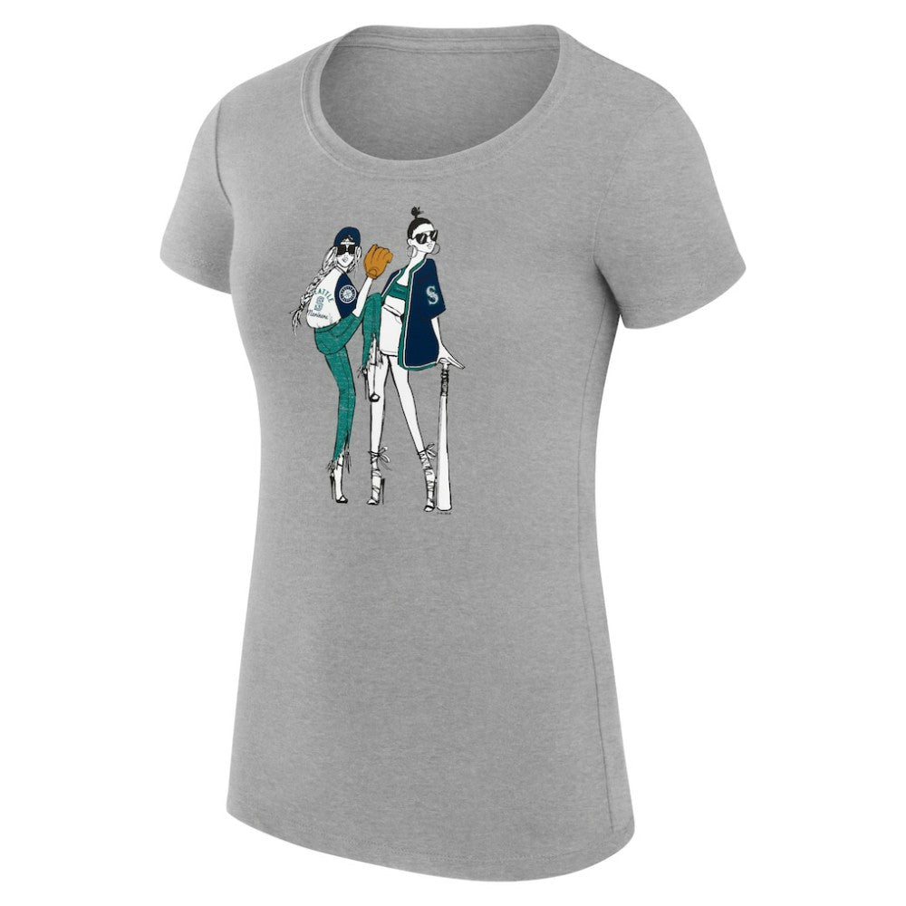 Seattle Mariners G-III 4Her by Carl Banks Women's Super-Slim Fit Lightweight Baseball Girls T-Shirt - MLB