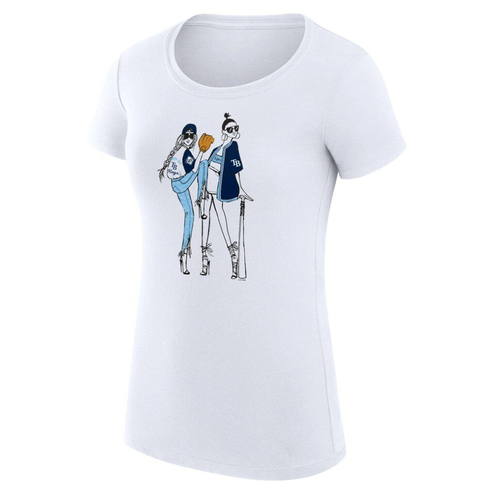 Tampa Bay Rays G-III 4Her by Carl Banks Women's Super-Slim Fit Lightweight Baseball Girls T-Shirt - MLB