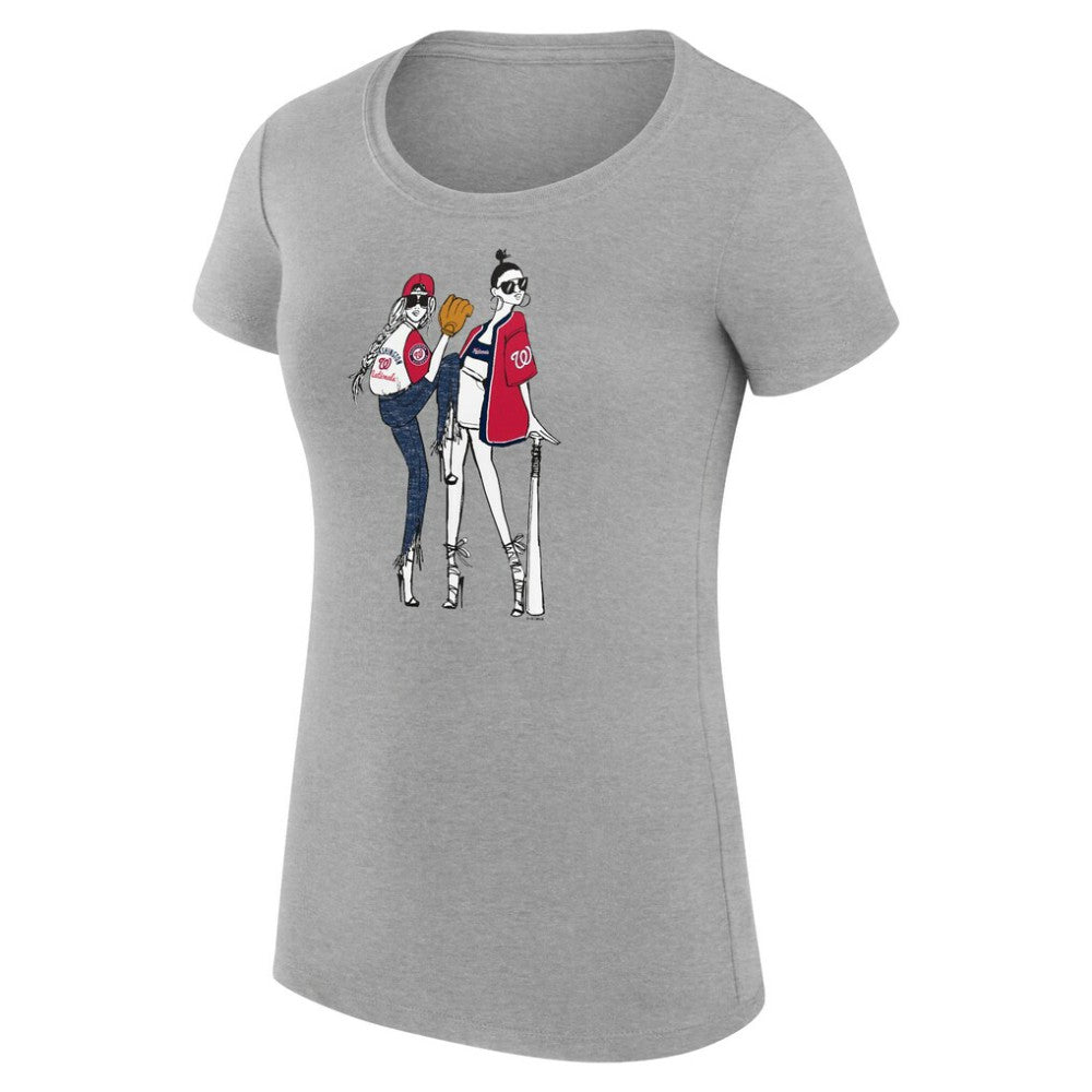 Washington Nationals G-III 4Her by Carl Banks Women's Super-Slim Fit Lightweight Baseball Girls T-Shirt - MLB