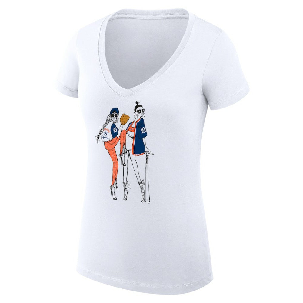 Detroit Tigers G-III 4Her by Carl Banks Women's Super-Slim Fit Lightweight Baseball V-Neck T-Shirt - MLB