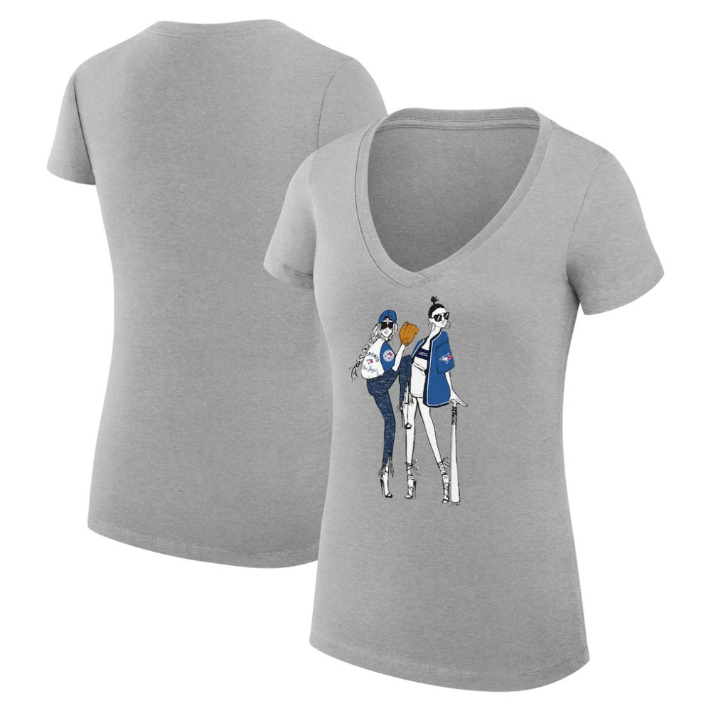 Toronto Blue Jays G-III 4Her by Carl Banks Women's Super-Slim Fit Lightweight Baseball V-Neck T-Shirt - MLB