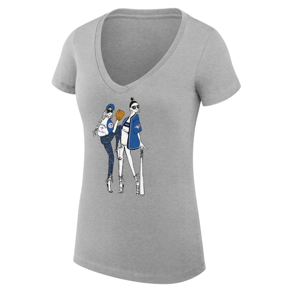 Toronto Blue Jays G-III 4Her by Carl Banks Women's Super-Slim Fit Lightweight Baseball V-Neck T-Shirt - MLB
