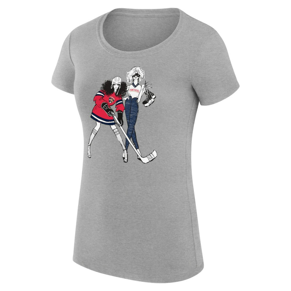 Florida Panthers G-III 4Her by Carl Banks Women's Super-Slim Fit Lightweight Hockey Girls T-Shirt - Heather Gray - NHL