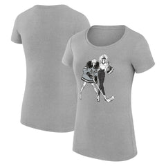 Los Angeles Kings G-III 4Her by Carl Banks Women's Super-Slim Fit Lightweight Hockey Girls T-Shirt - Heather Gray - NHL