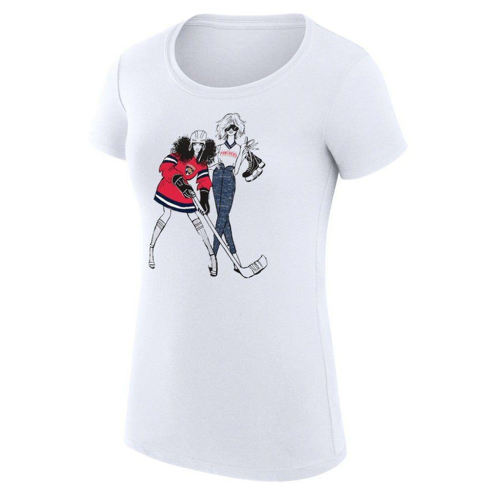 Florida Panthers G-III 4Her by Carl Banks Women's Super-Slim Fit Lightweight Hockey Girls T-Shirt - White - NHL