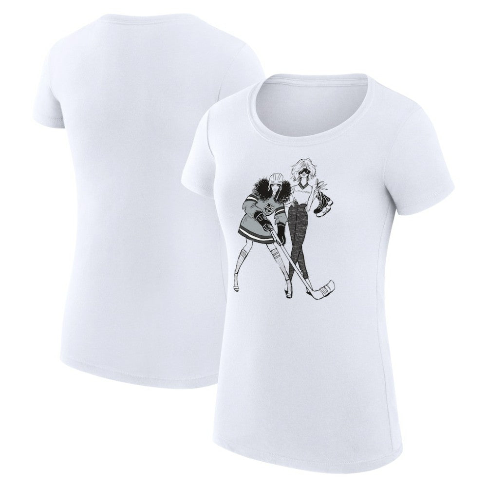 Los Angeles Kings G-III 4Her by Carl Banks Women's Super-Slim Fit Lightweight Hockey Girls T-Shirt - White - NHL