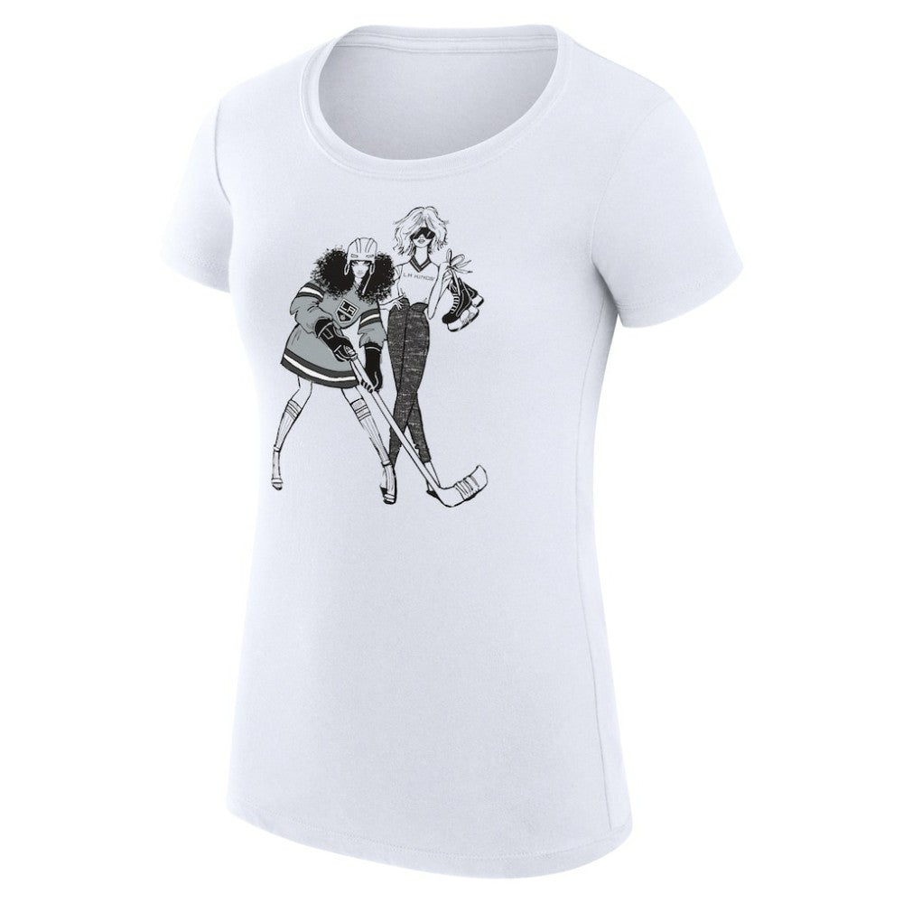 Los Angeles Kings G-III 4Her by Carl Banks Women's Super-Slim Fit Lightweight Hockey Girls T-Shirt - White - NHL