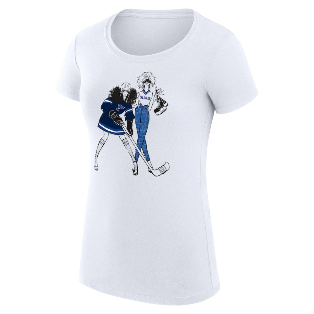 St. Louis Blues G-III 4Her by Carl Banks Women's Super-Slim Fit Lightweight Hockey Girls T-Shirt - White - NHL
