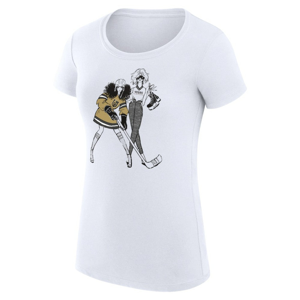 Vegas Golden Knights G-III 4Her by Carl Banks Women's Super-Slim Fit Lightweight Hockey Girls T-Shirt - White - NHL