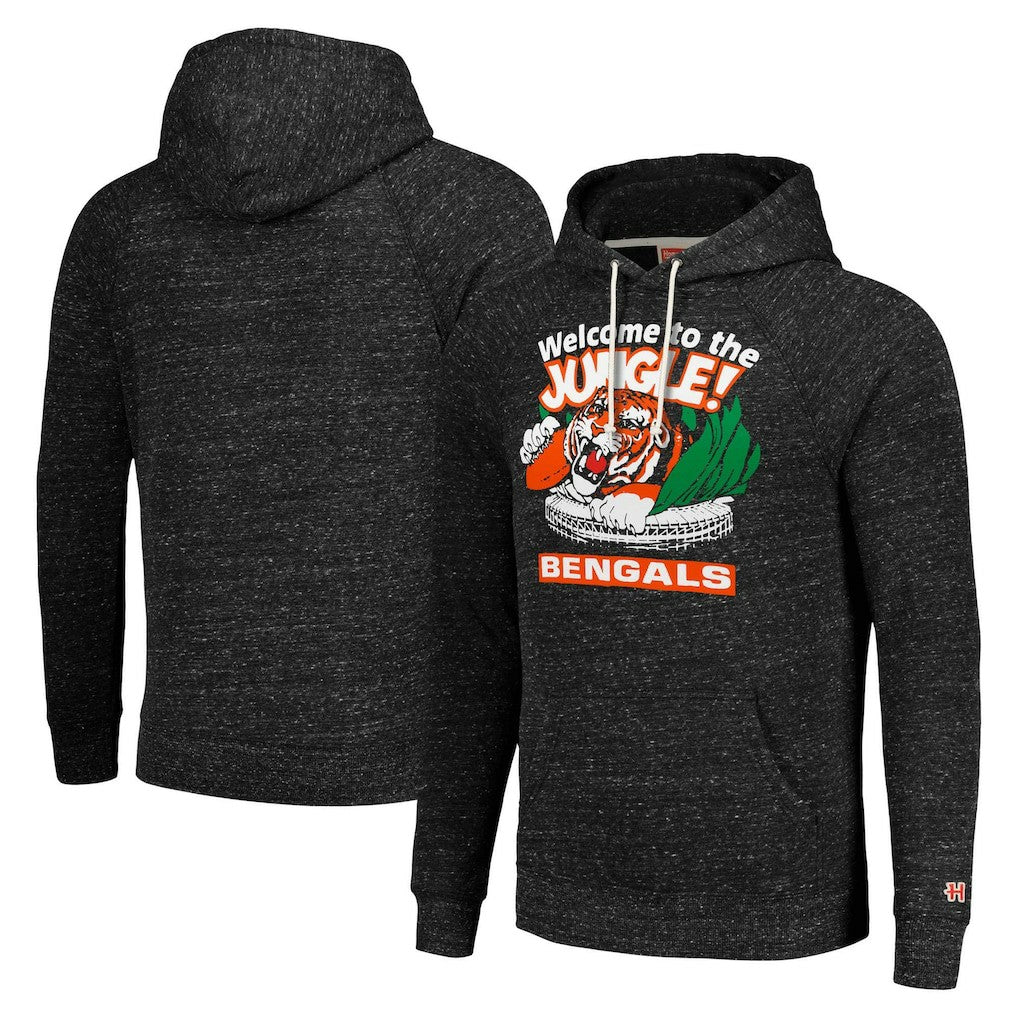 Cincinnati Bengals Homage Unisex Hyperlocal Raglan Pullover Hoodie Charcoal | NFL