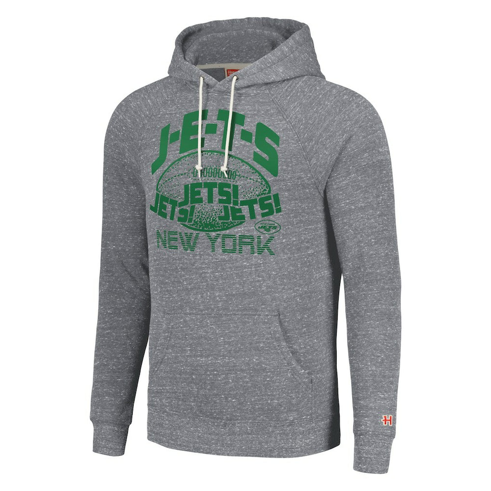 New York Jets Homage Unisex Hyperlocal Raglan Pullover Hoodie Gray | NFL