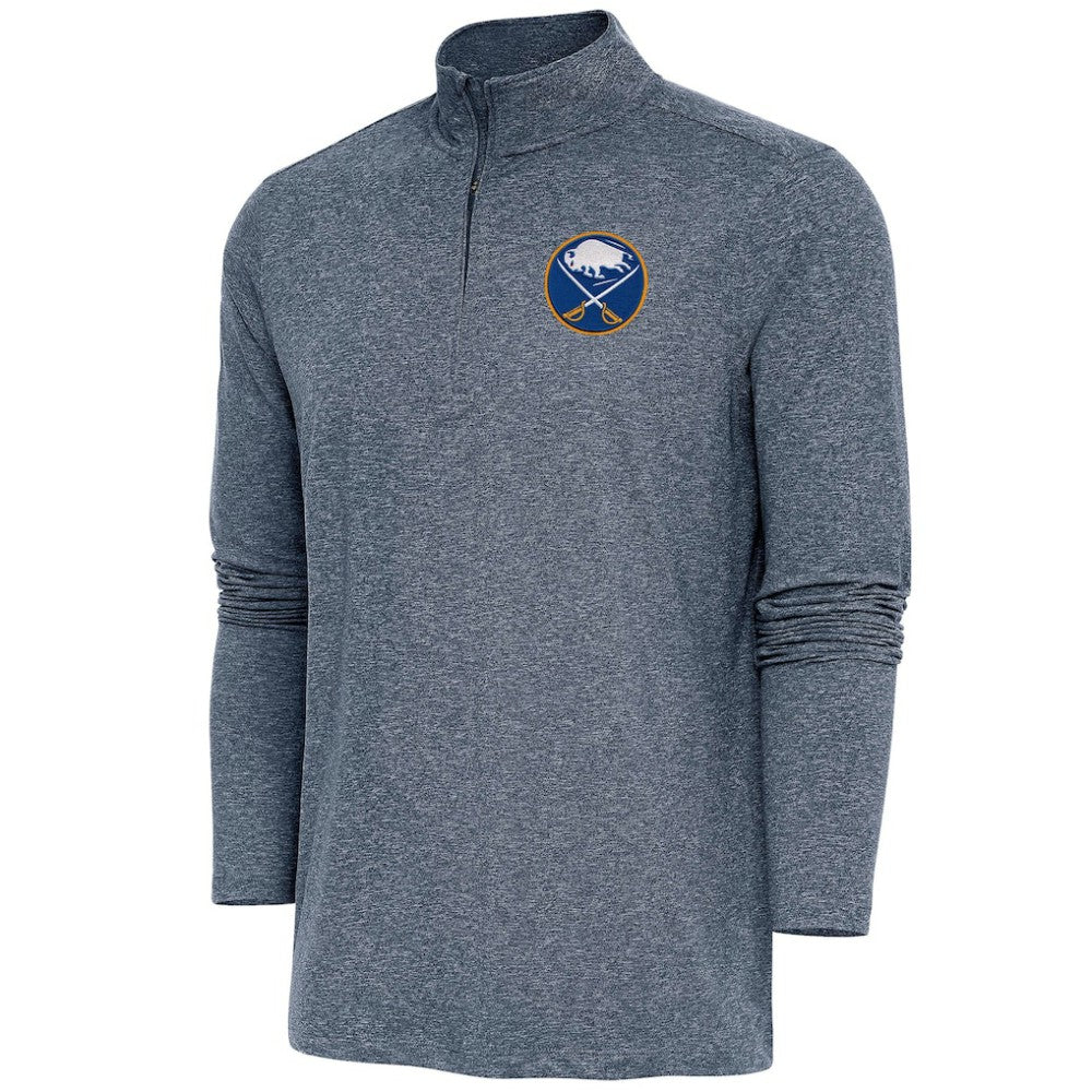 Buffalo Sabres Antigua Hunk Quarter-Zip Pullover Top - Heather Navy - NHL