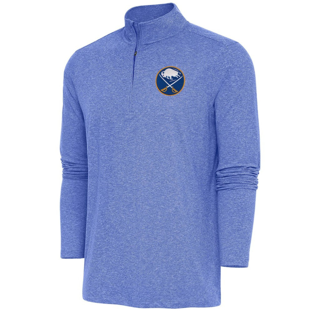 Buffalo Sabres Antigua Hunk Quarter-Zip Pullover Top - Heather Royal - NHL