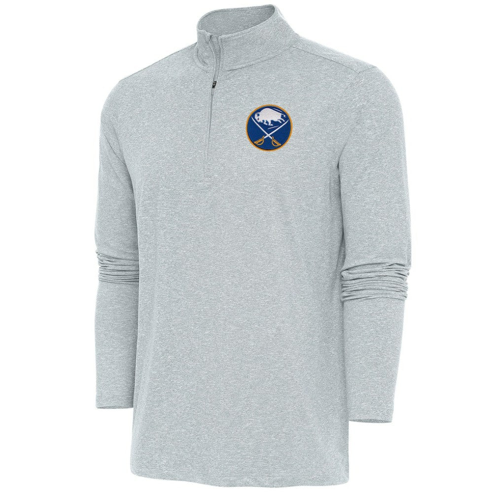 Buffalo Sabres Antigua Hunk Quarter-Zip Pullover Top - Heather Gray - NHL