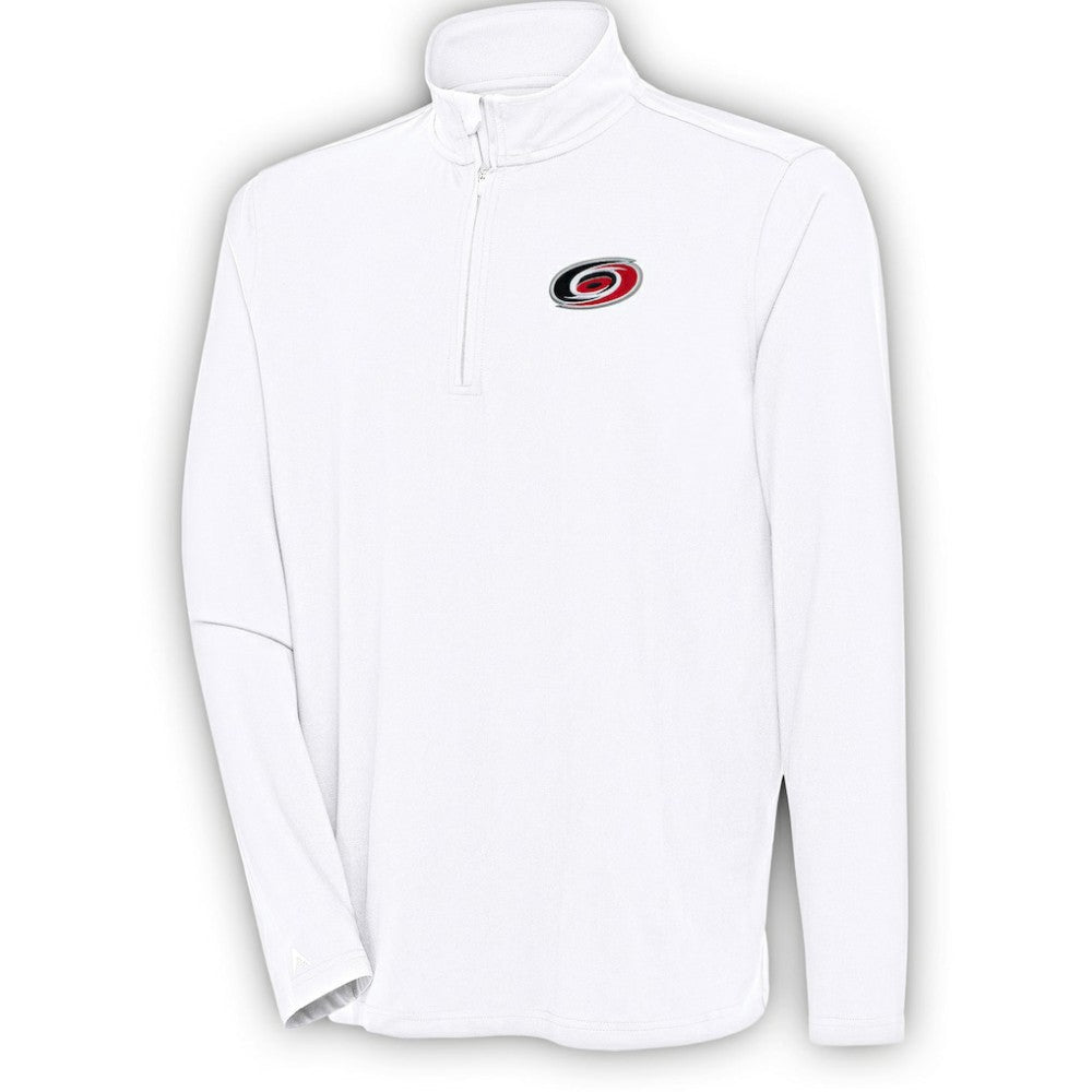 Carolina Hurricanes Antigua Hunk Quarter-Zip Pullover Top - White - NHL
