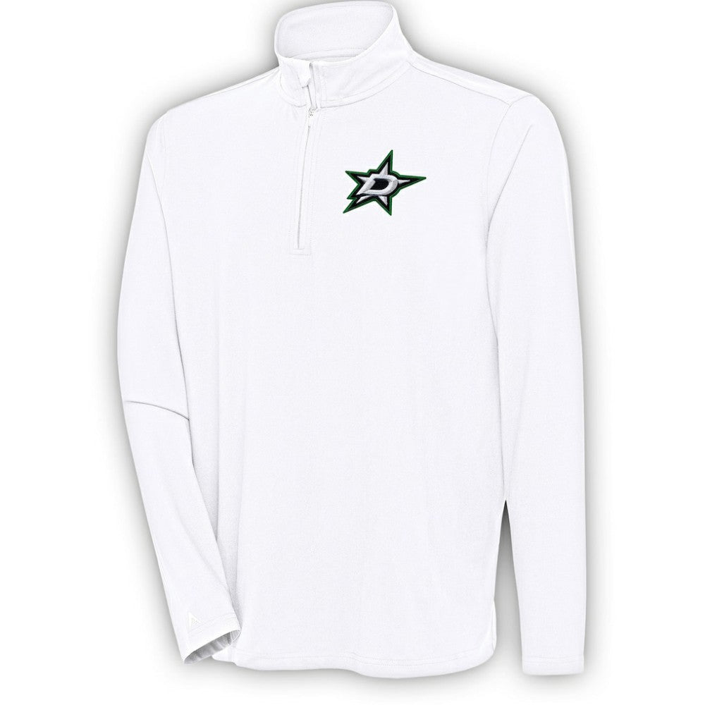 Dallas Stars Antigua Hunk Quarter-Zip Pullover Top - White - NHL