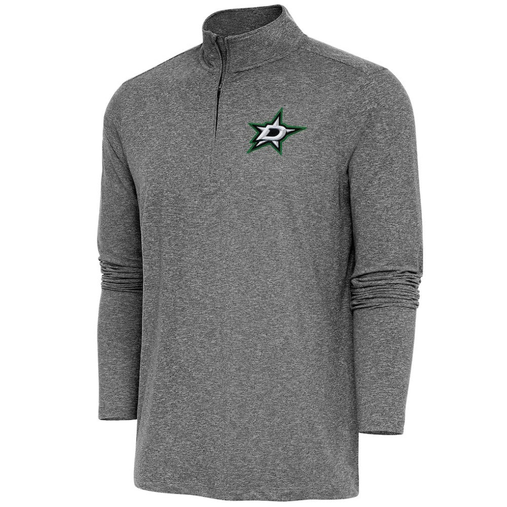 Dallas Stars Antigua Hunk Quarter-Zip Pullover Top - Heather Black - NHL