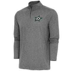 Dallas Stars Antigua Hunk Quarter-Zip Pullover Top - Heather Black - NHL