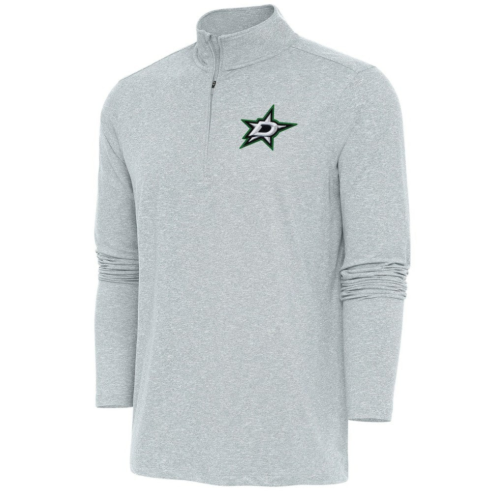Dallas Stars Antigua Hunk Quarter-Zip Pullover Top - Heather Gray - NHL