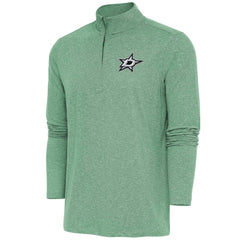 Dallas Stars Antigua Hunk Quarter-Zip Pullover Top - Heather Hunter Green - NHL