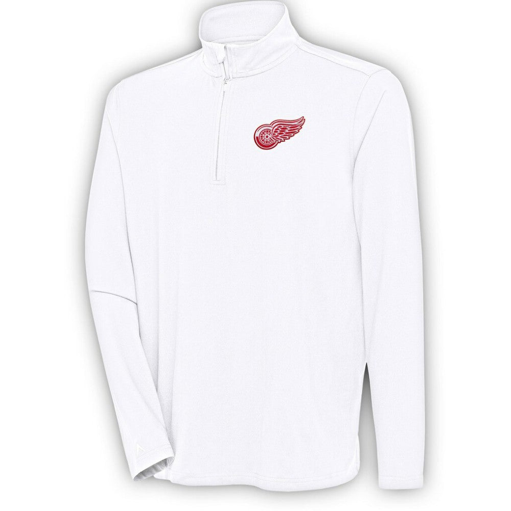 Detroit Red Wings Antigua Hunk Quarter-Zip Pullover Top - White - NHL