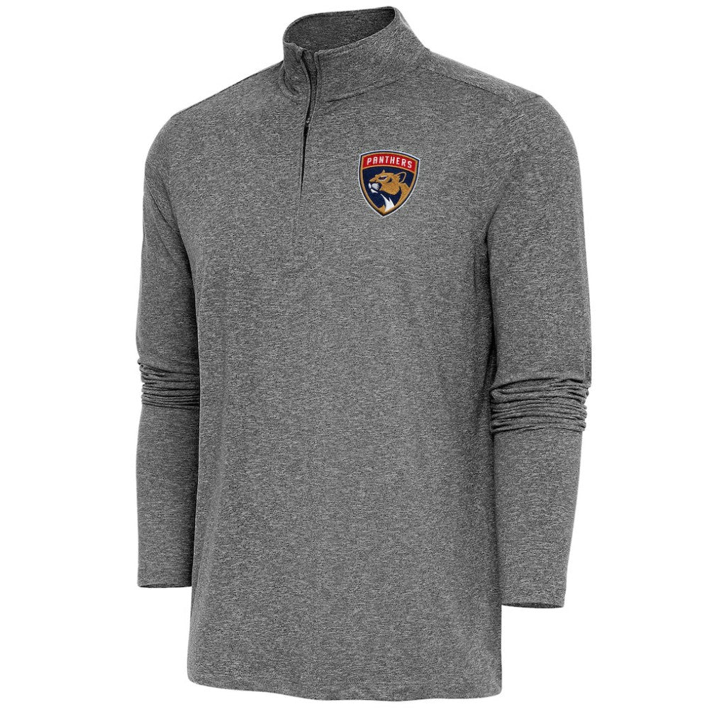 Florida Panthers Antigua Hunk Quarter-Zip Pullover Top - Heather Black - NHL