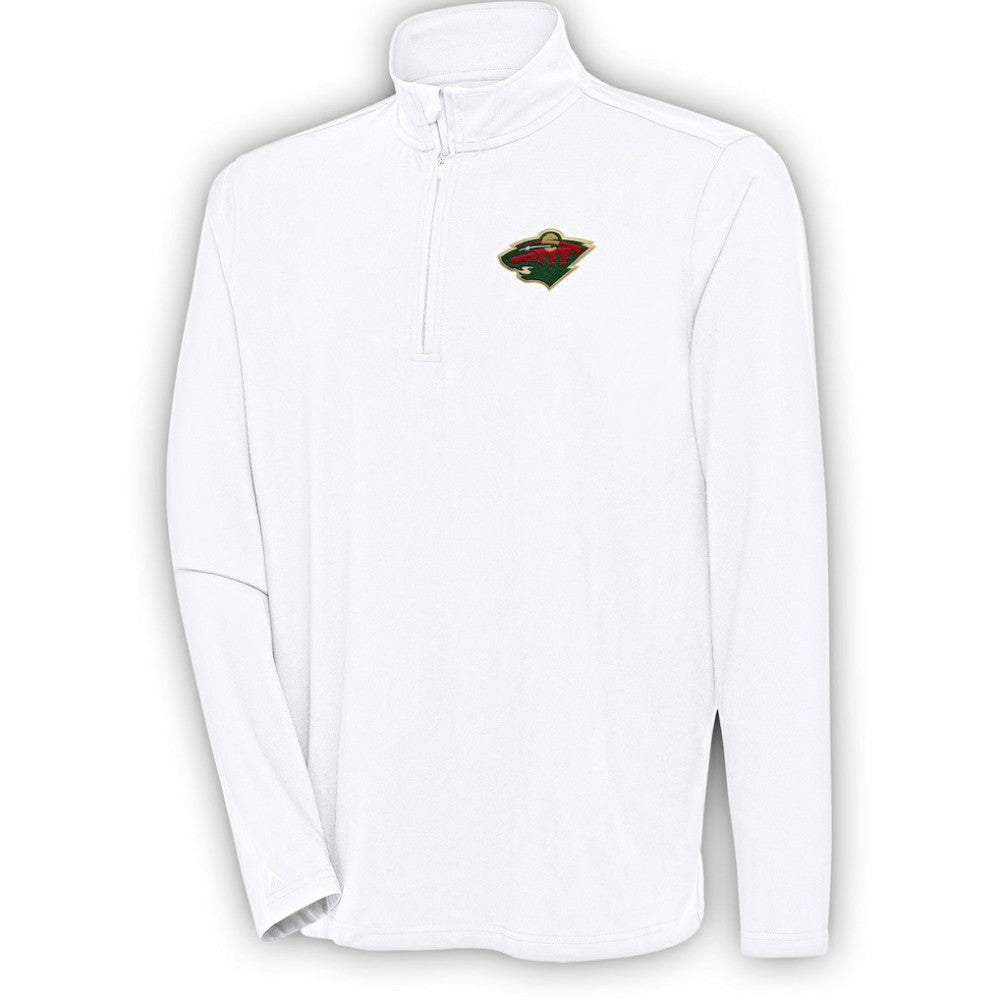 Minnesota Wild Antigua Hunk Quarter-Zip Pullover Top - White - NHL
