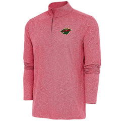 Minnesota Wild Antigua Hunk Quarter-Zip Pullover Top - Heather Red - NHL
