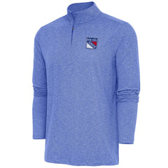 New York Rangers Antigua Hunk Quarter-Zip Pullover Top - Heather Royal - NHL