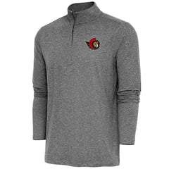 Ottawa Senators Antigua Hunk Quarter-Zip Pullover Top - Heather Black - NHL