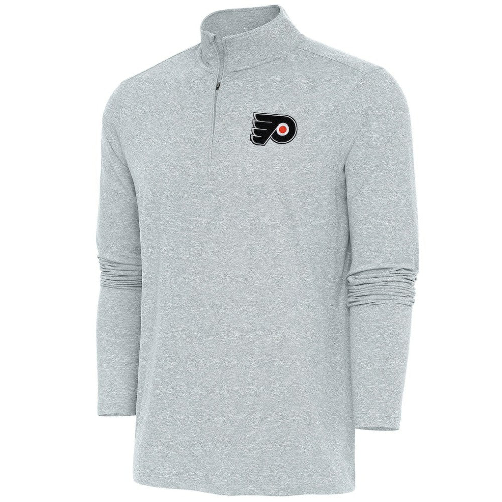 Philadelphia Flyers Antigua Hunk Quarter-Zip Pullover Top - Heather Gray - NHL