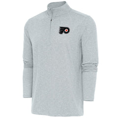 Philadelphia Flyers Antigua Hunk Quarter-Zip Pullover Top - Heather Gray - NHL