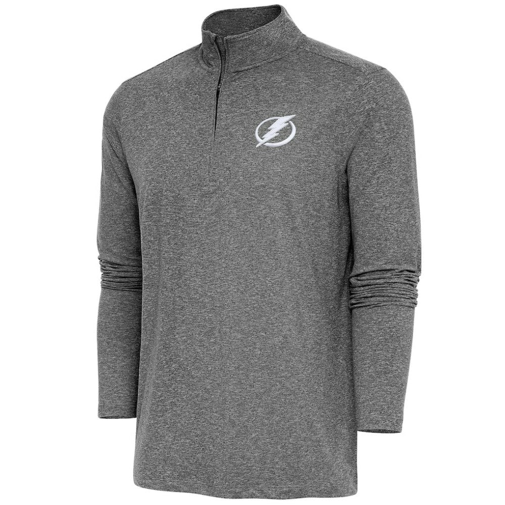 Tampa Bay Lightning Antigua Hunk Quarter-Zip Pullover Top - Heather Black - NHL