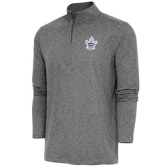 Toronto Maple Leafs Antigua Hunk Quarter-Zip Pullover Top - Heather Black - NHL