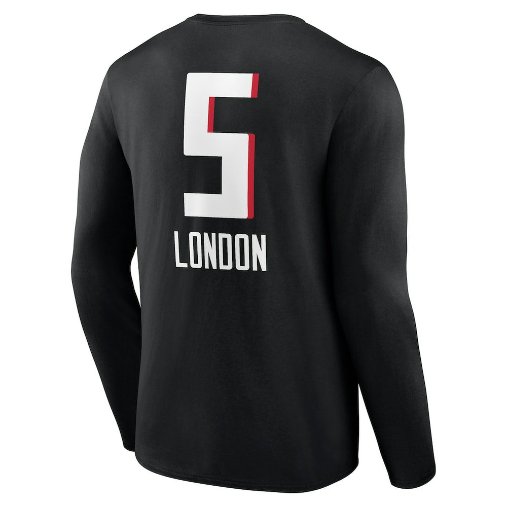 Drake London Atlanta Falcons Team Wordmark Player Name & Number Long Sleeve T-Shirt Black | NFL