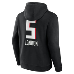 Drake London Atlanta Falcons Team Wordmark Player Name & Number Pullover Hoodie Black | NFL