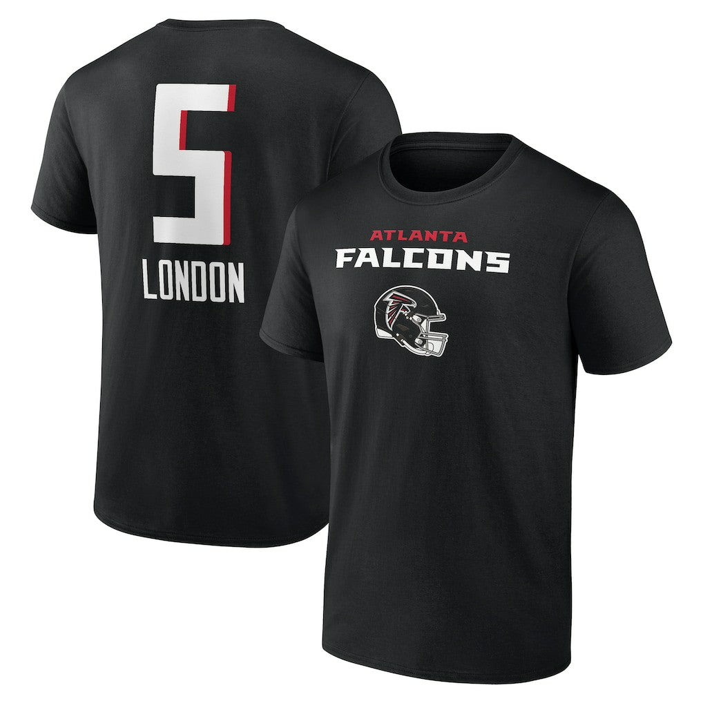 Drake London Atlanta Falcons Team Wordmark Player Name & Number T-Shirt Black | NFL