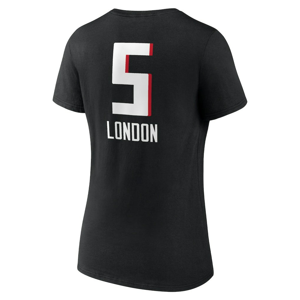 Drake London Atlanta Falcons Women's Team Wordmark Player Name & Number V-Neck T-Shirt Black | NFL
