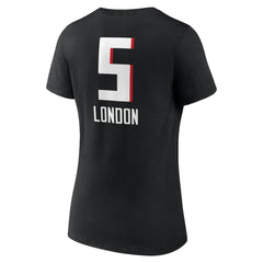 Drake London Atlanta Falcons Women's Team Wordmark Player Name & Number V-Neck T-Shirt Black | NFL