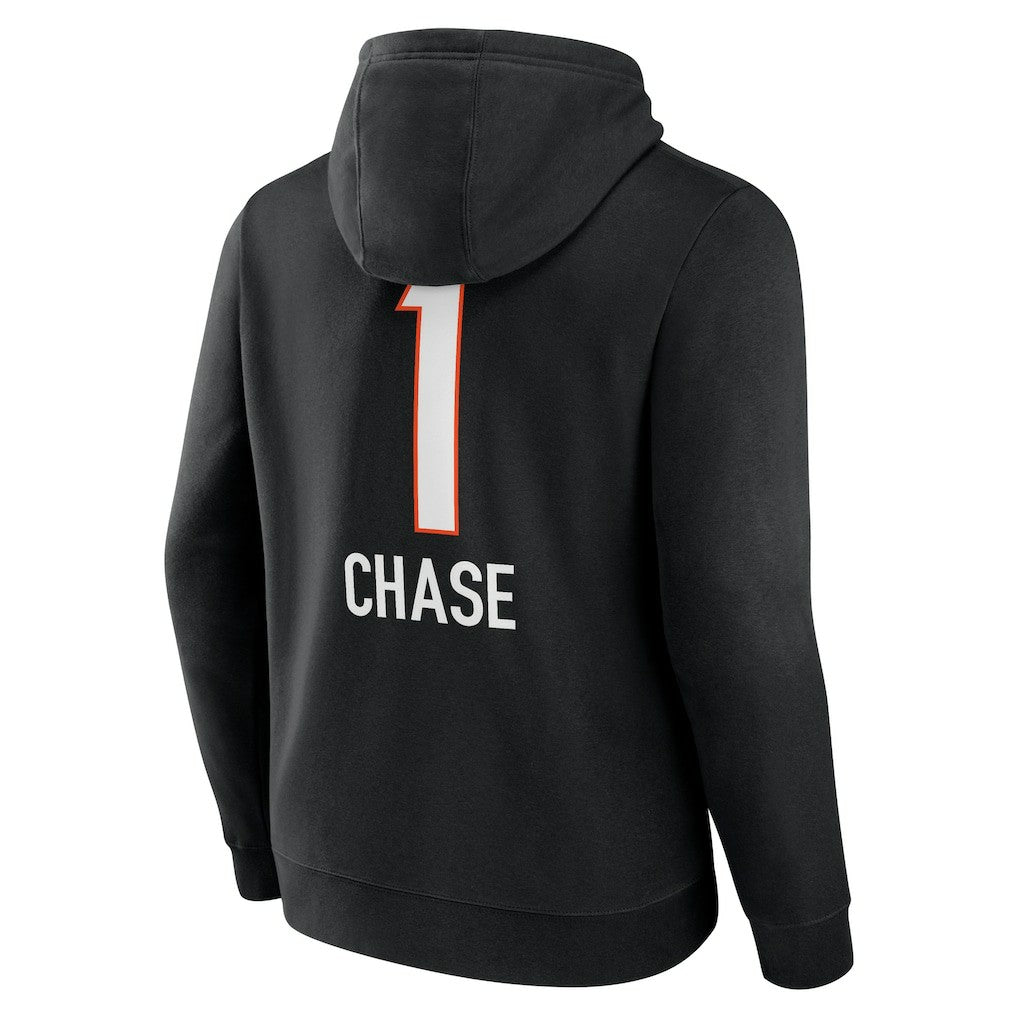 Ja'Marr Chase Cincinnati Bengals Team Wordmark Player Name & Number Pullover Hoodie Black | NFL