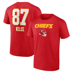 Travis Kelce Kansas City Chiefs Team Wordmark Player Name & Number T-Shirt Red | NFL